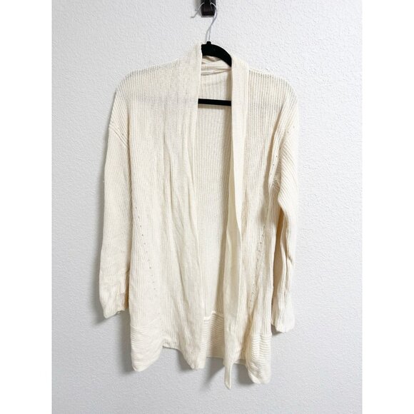 Malo Womens Cashmere Open Front Cardigan Sweater Made In Italy Cream Size 44 - Picture 1 of 7